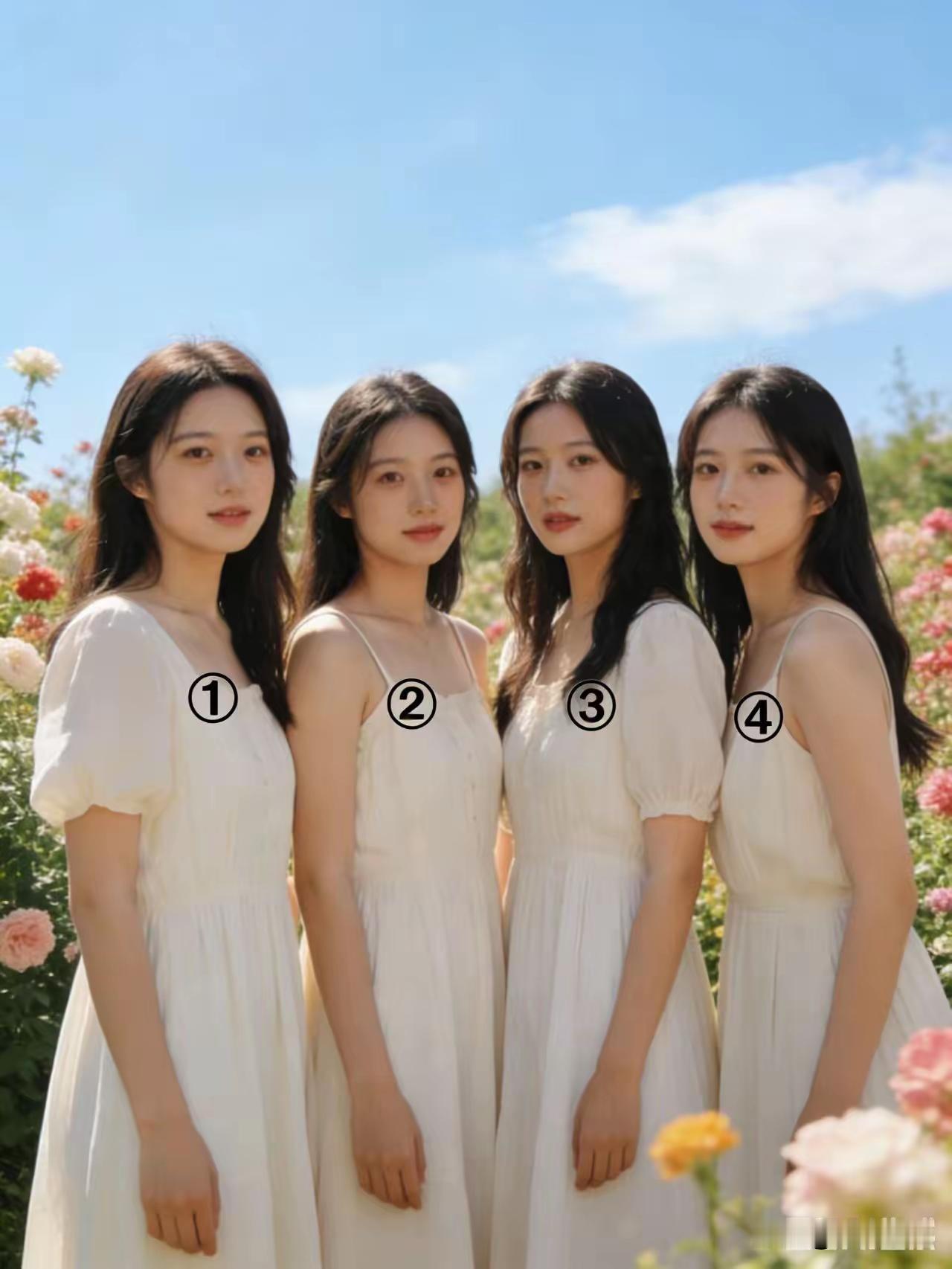 探讨你心中的美女标准1一4号美女，你觉得几号最漂亮？