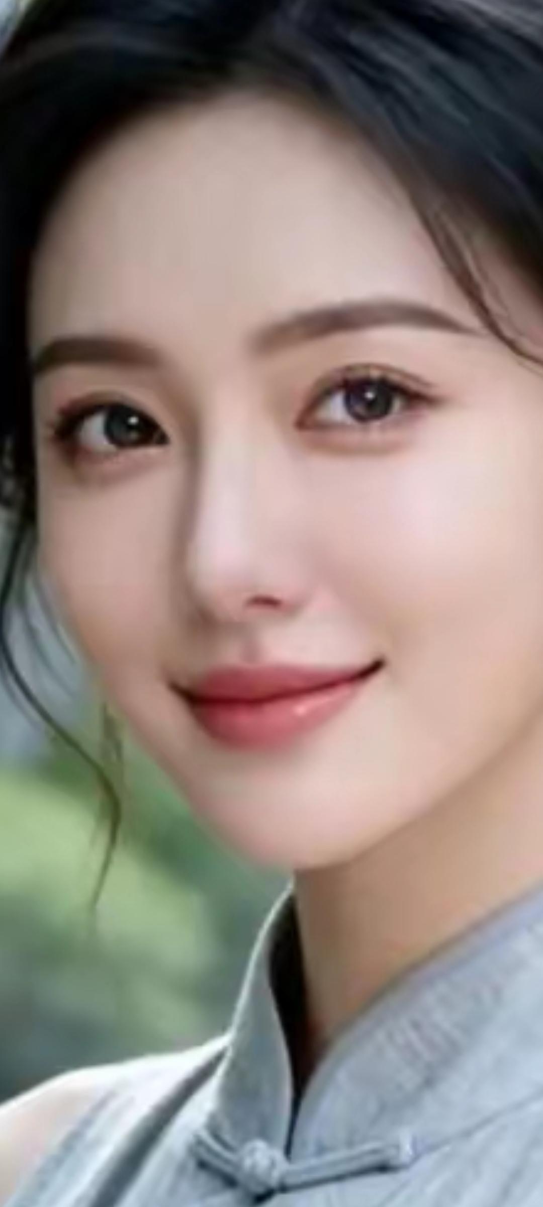 温婉的笑容，古典的韵味，仿佛穿越时空的佳人。