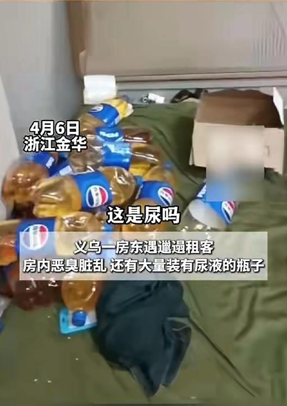 4月6日，浙江义乌。房东算是见识了前所未有的邋遢鬼租客。租客是名40岁的男子，