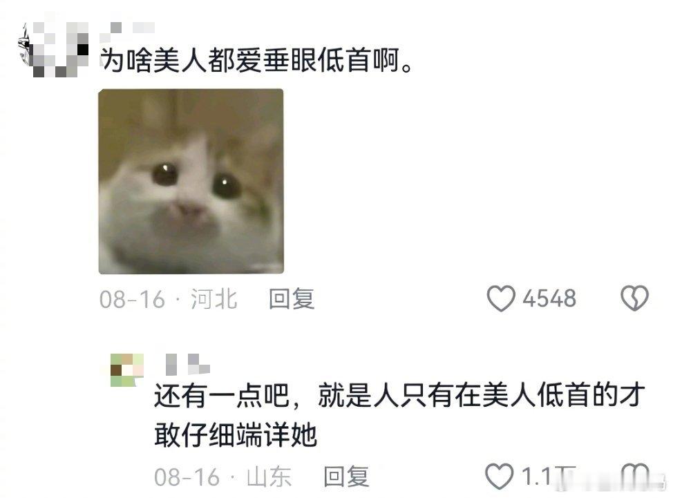 为什么画中的美人大多垂眼低首好精妙的回答啊​​​