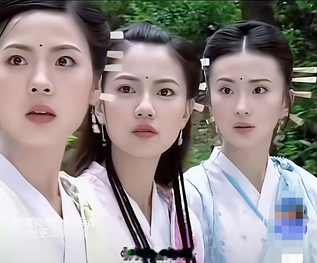 这样一同框我怎么觉得“周芷若”的颜值最低呢？她的师姐们头脸很小看起来很精致，她却