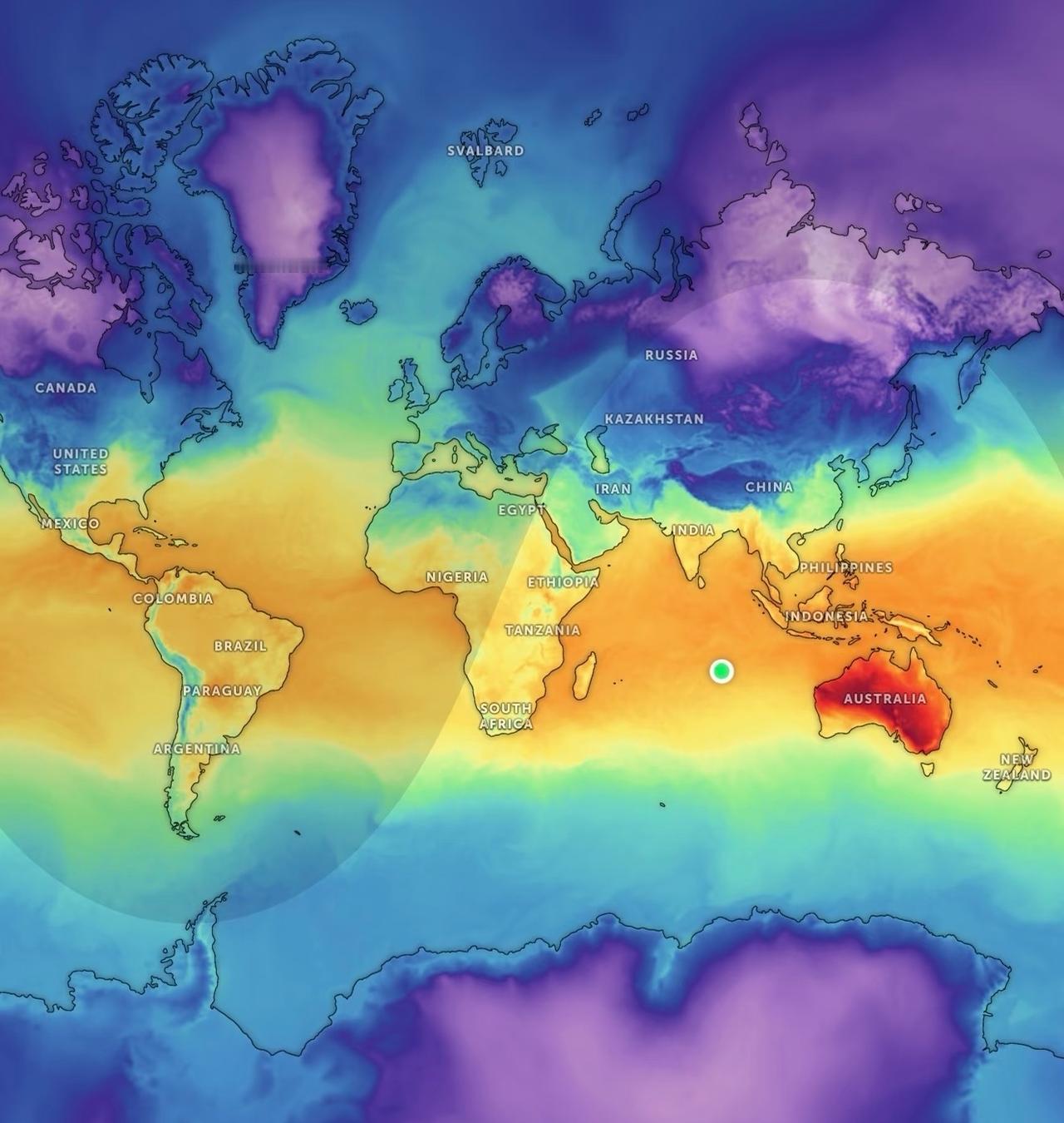 现在，土澳是世界上最热的地方。澳大利亚目前是地球上最热的地方……而且遥遥领先