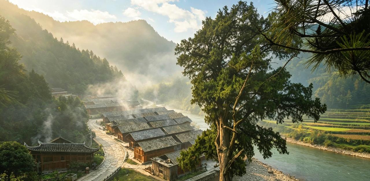 云上木黄：一山藏岁月，一酒敬山河梵净山西麓，武陵群山褶皱之间，木黄静立。