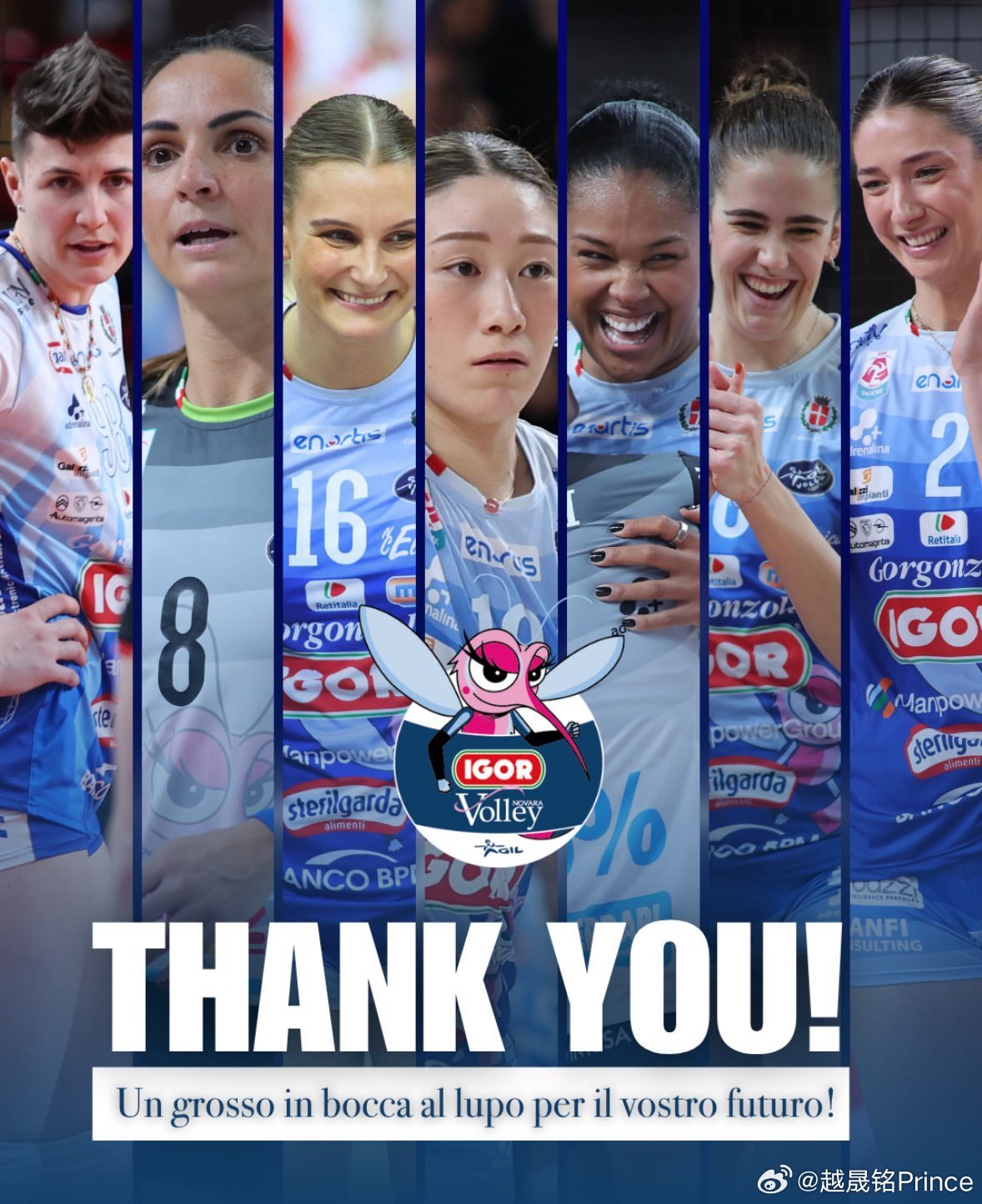 排球👋诺瓦拉俱乐部宣布，已与7名球员分道扬镳：🇯🇵石川真佑🇳🇱