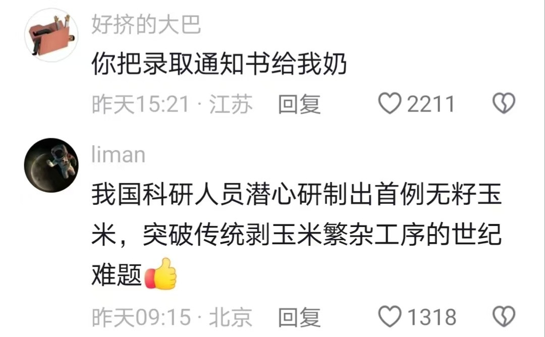 可以发表nothing和silence🤣👌成功解决了大家能吃饱饭的问题