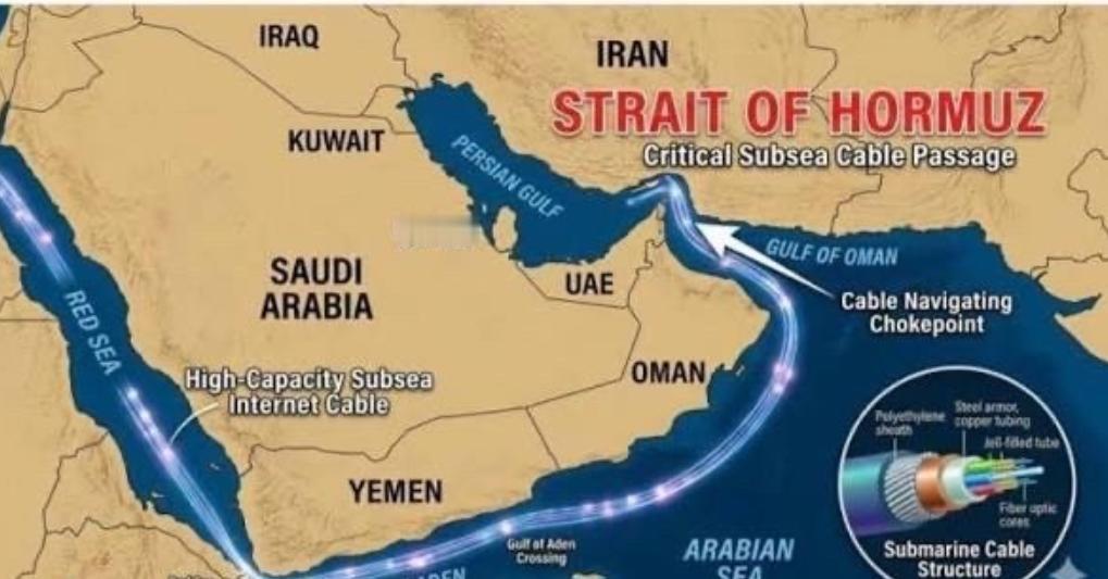 伊朗突然曝光霍尔木兹海峡海底光缆精准地图，直言这些命脉级设施脆弱到一触即断！