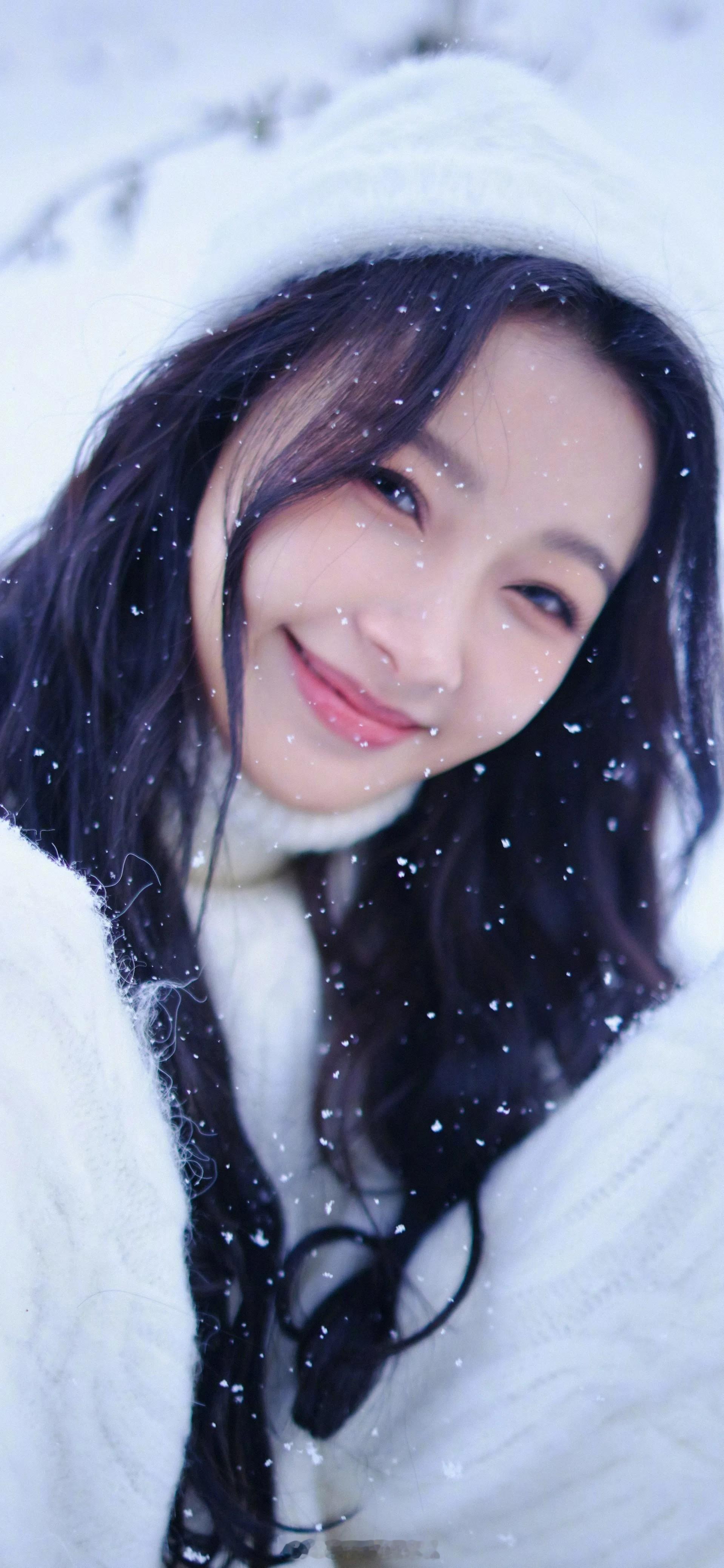 孙怡白色雪景唯美