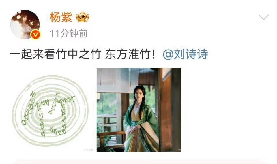 杨紫宣传淮水竹亭杨紫，常华森给刘诗诗《淮水竹亭》打call，《淮水竹亭》确实好看