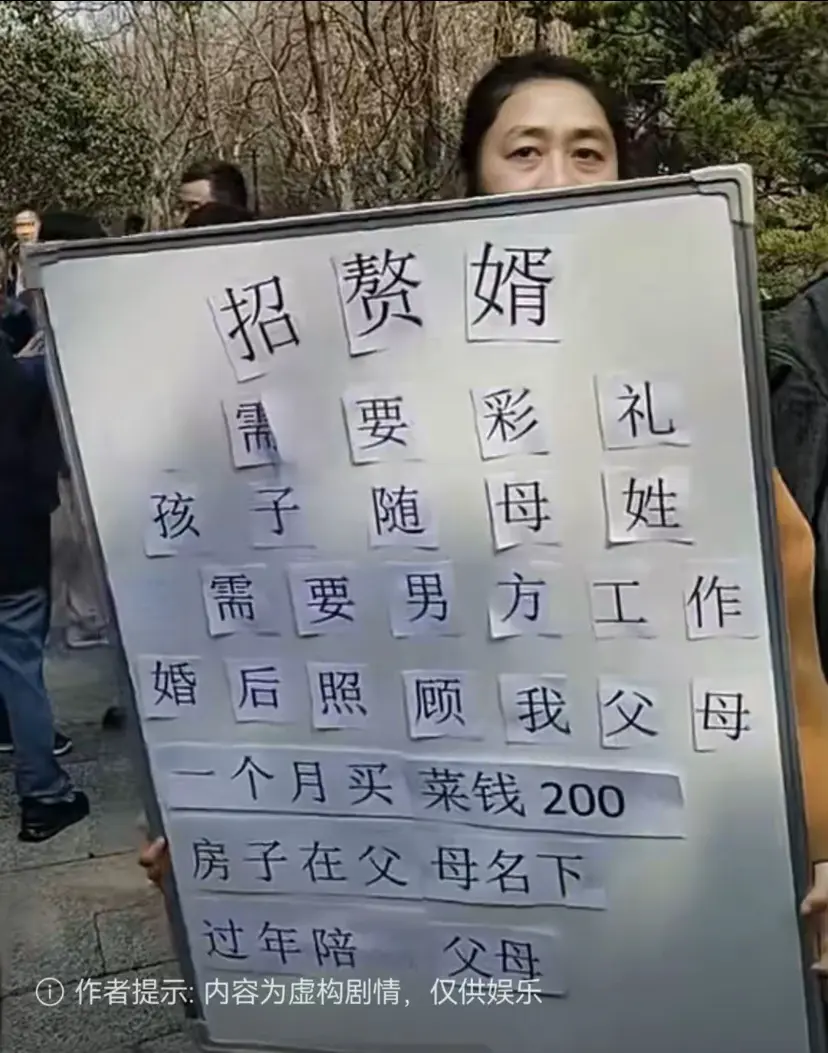 看着年龄老大不小了吧，招赘婿还敢提这提这条件？！