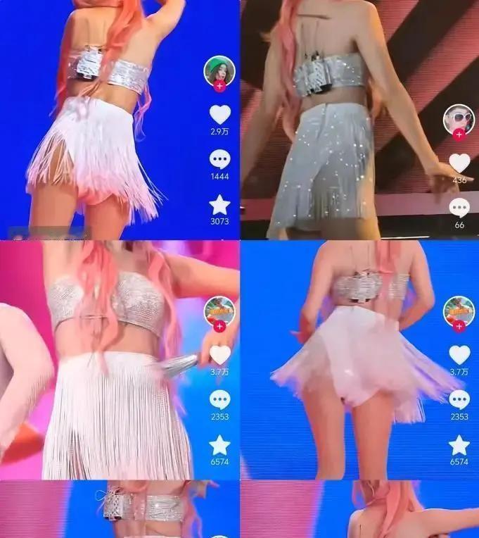 42岁的薛凯琪，在重庆演唱会上穿了一条近乎“透视”的薄纱裙。强光一打，伴舞们都