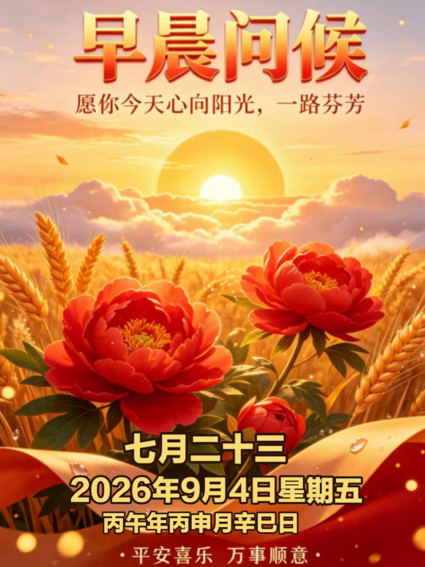 2026./9月4日，浅秋和顺向暖，岁月静好安康常伴🌅🍁熹微