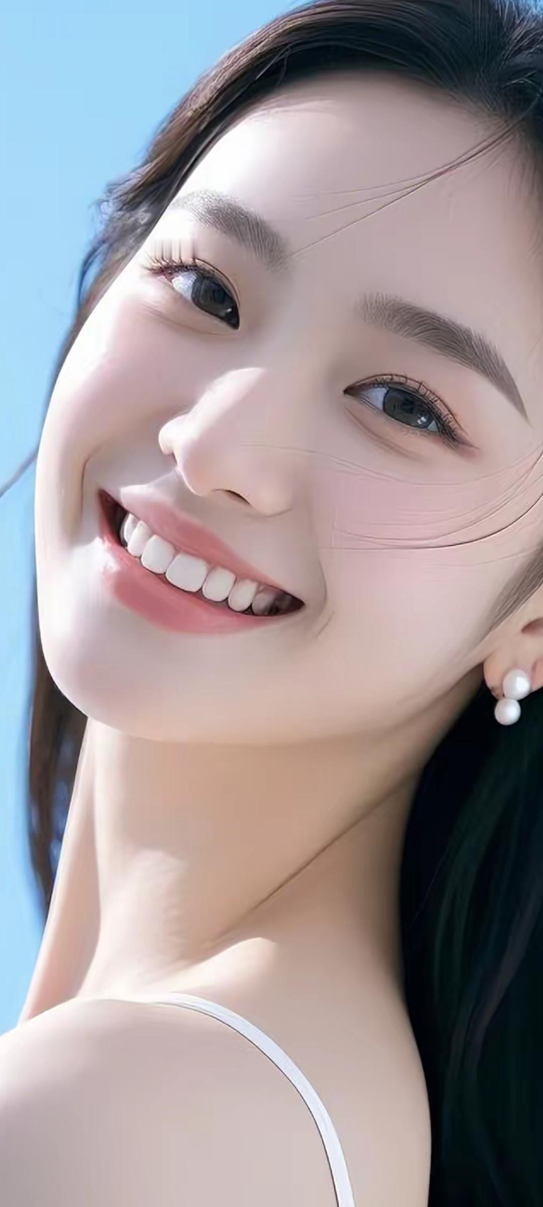 阳光明媚的笑容，清新自然的美丽！🌞😊