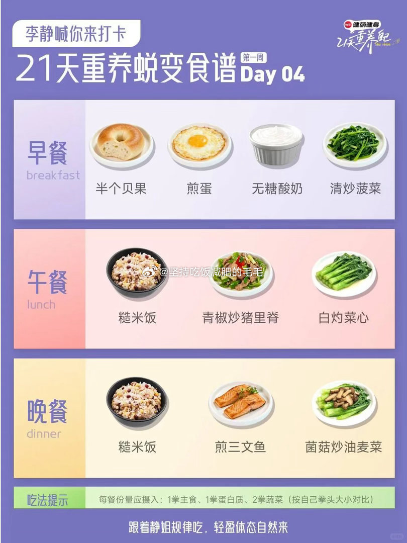 千万别惹正在减肥的人李静专业营养师团队定制一周【减脂食谱】上线啦✅减肥不