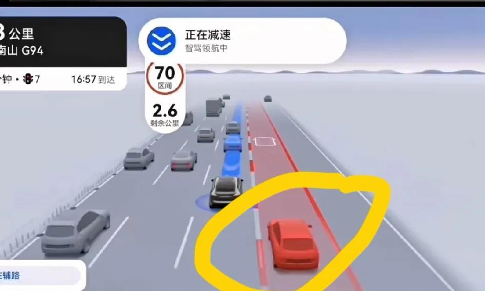 懂车帝东门司机是胆小，还是不清楚问界M9的鸿蒙智驾功能？他不知道变道可以看颜色提