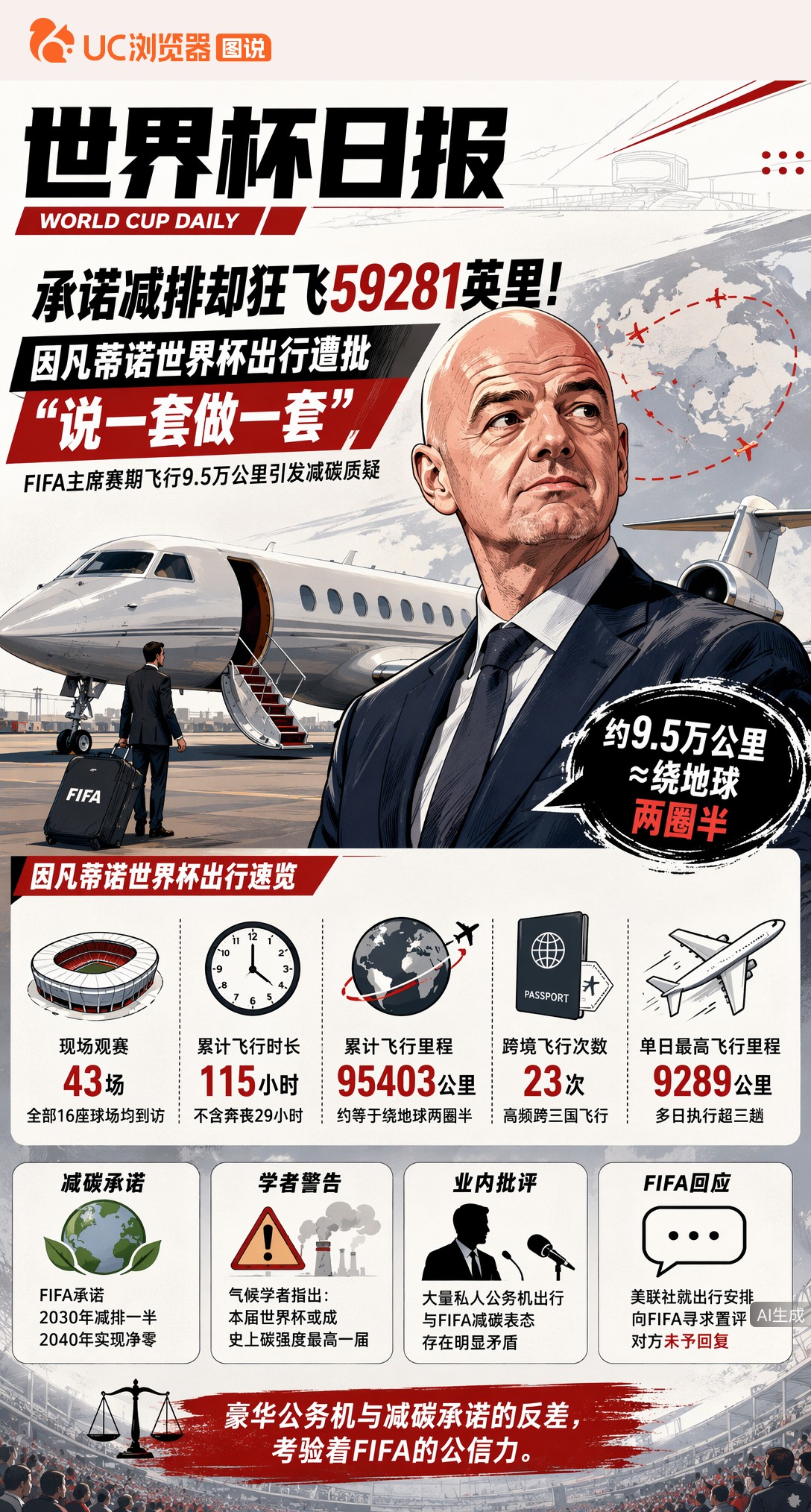 承诺减排却狂飞59281英里！因凡蒂诺世界杯出行遭批"说一套做一套“