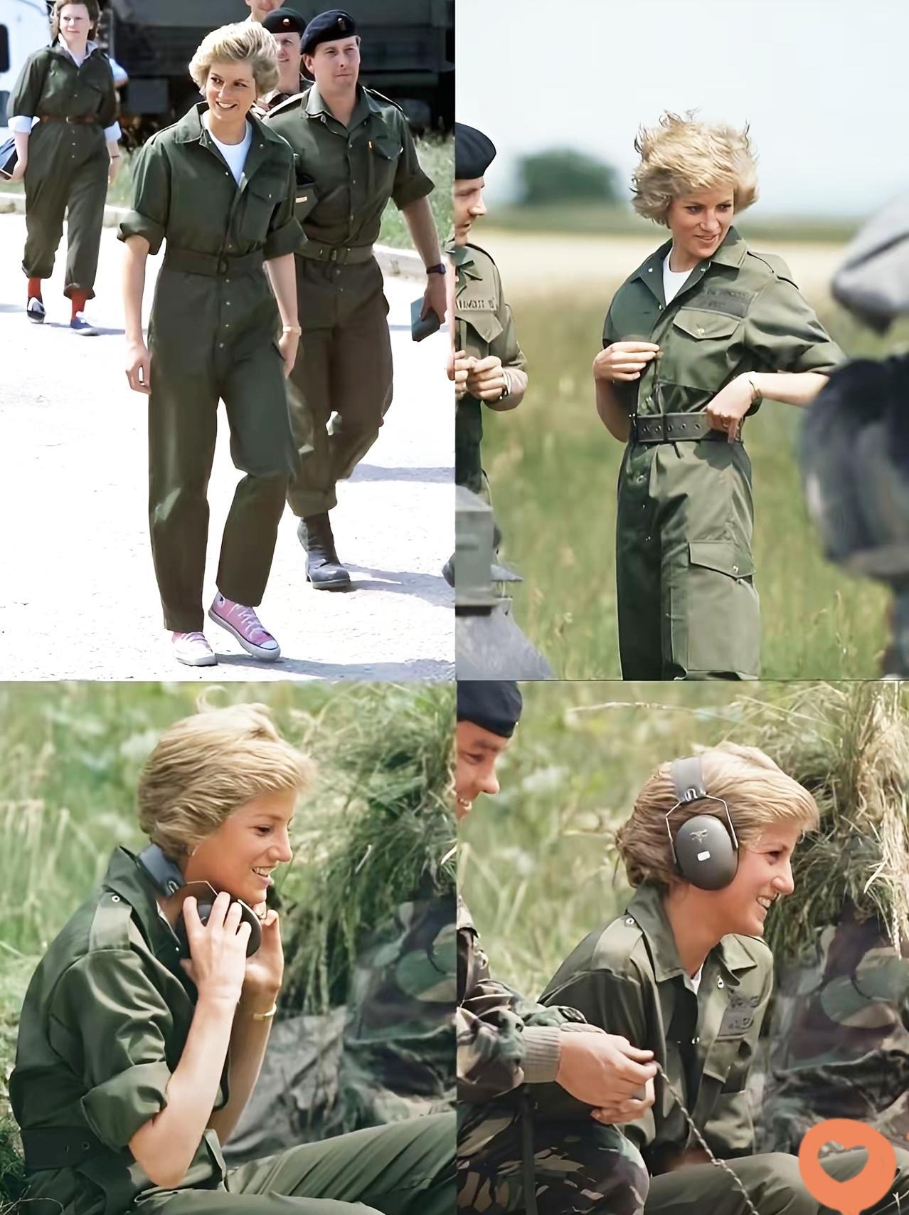 戴安娜王妃的军装照很飒，军装显得她干练而又不失优雅，王妃的形象更打动人心的是她的