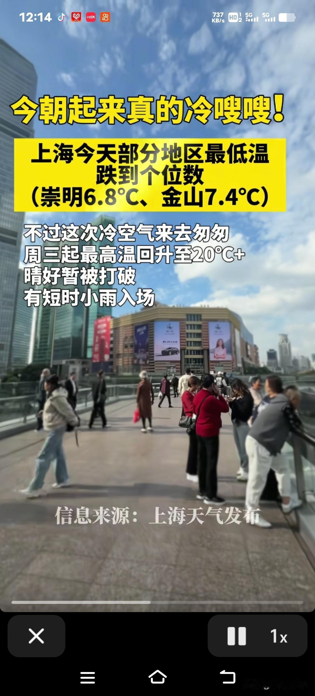 上海的气温一下子降了好多！今天早上郊区的温度直接跌到了0℃，连带着沙尘也来添乱，