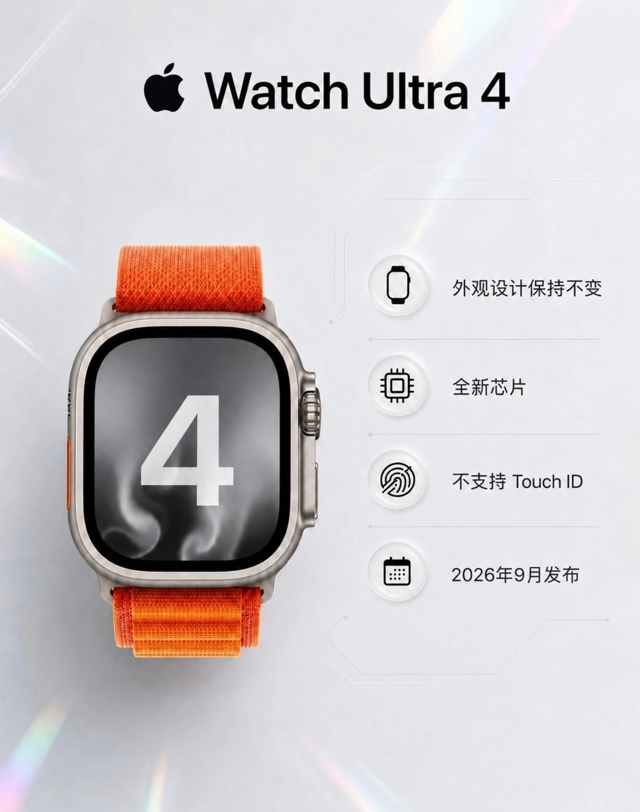 轻薄15%！AppleWatchUltra4重磅爆料，9月将和S12一同登场