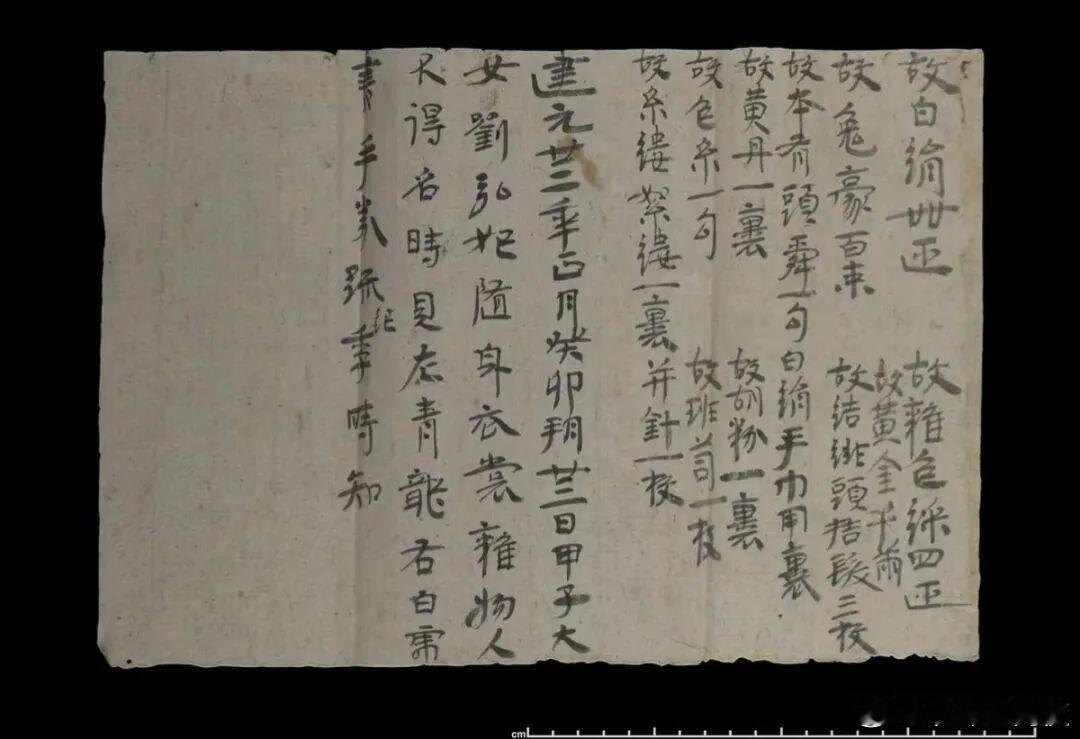1600年前1位小姐姐的阴间购物清单看完破大防（详情见附图）文书中明确出现"建元