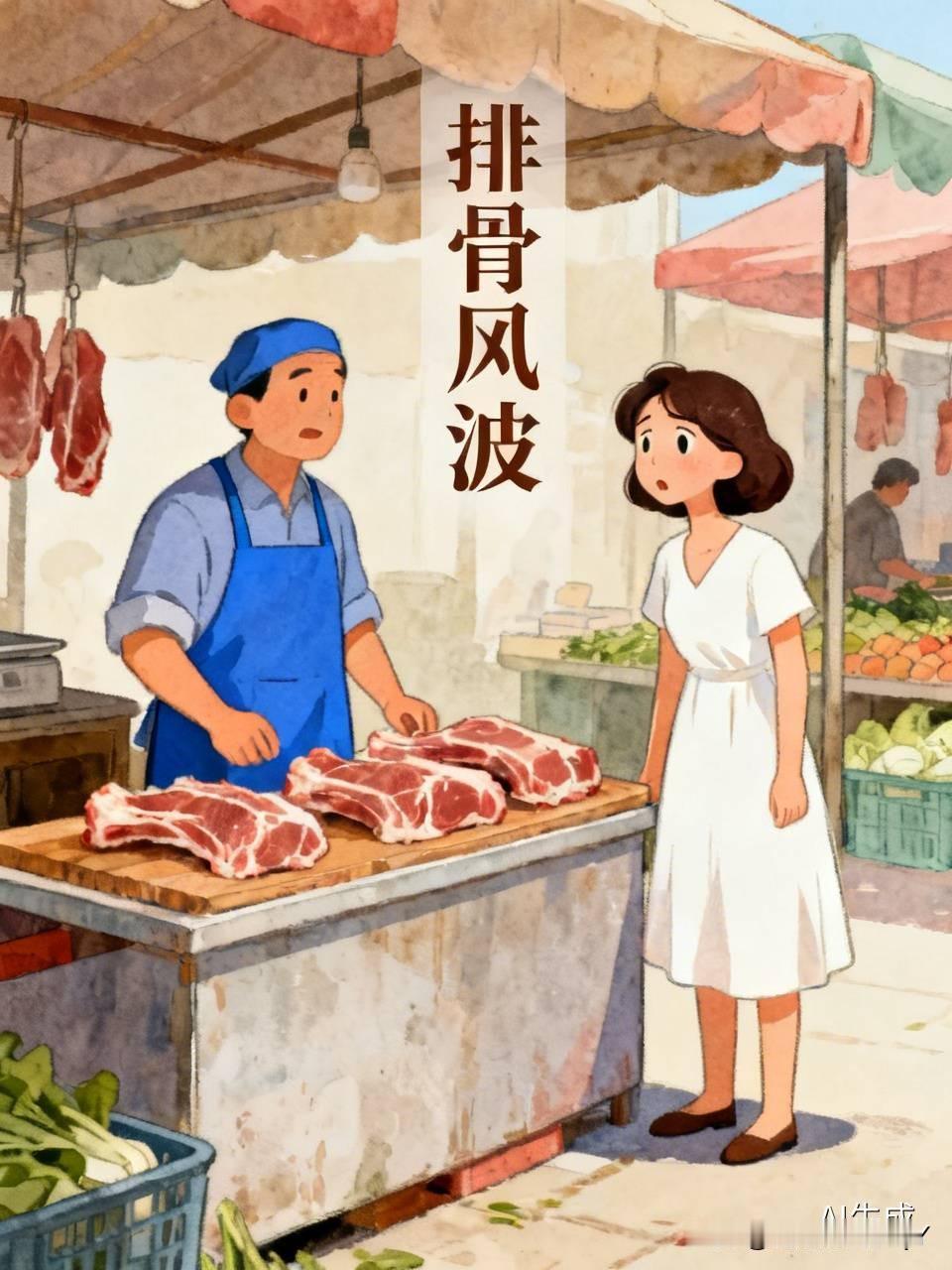 又有一位女顾客去菜市场的肉摊挑了块肋排，称完后麻溜地扫码付了96块钱。眼见摊主