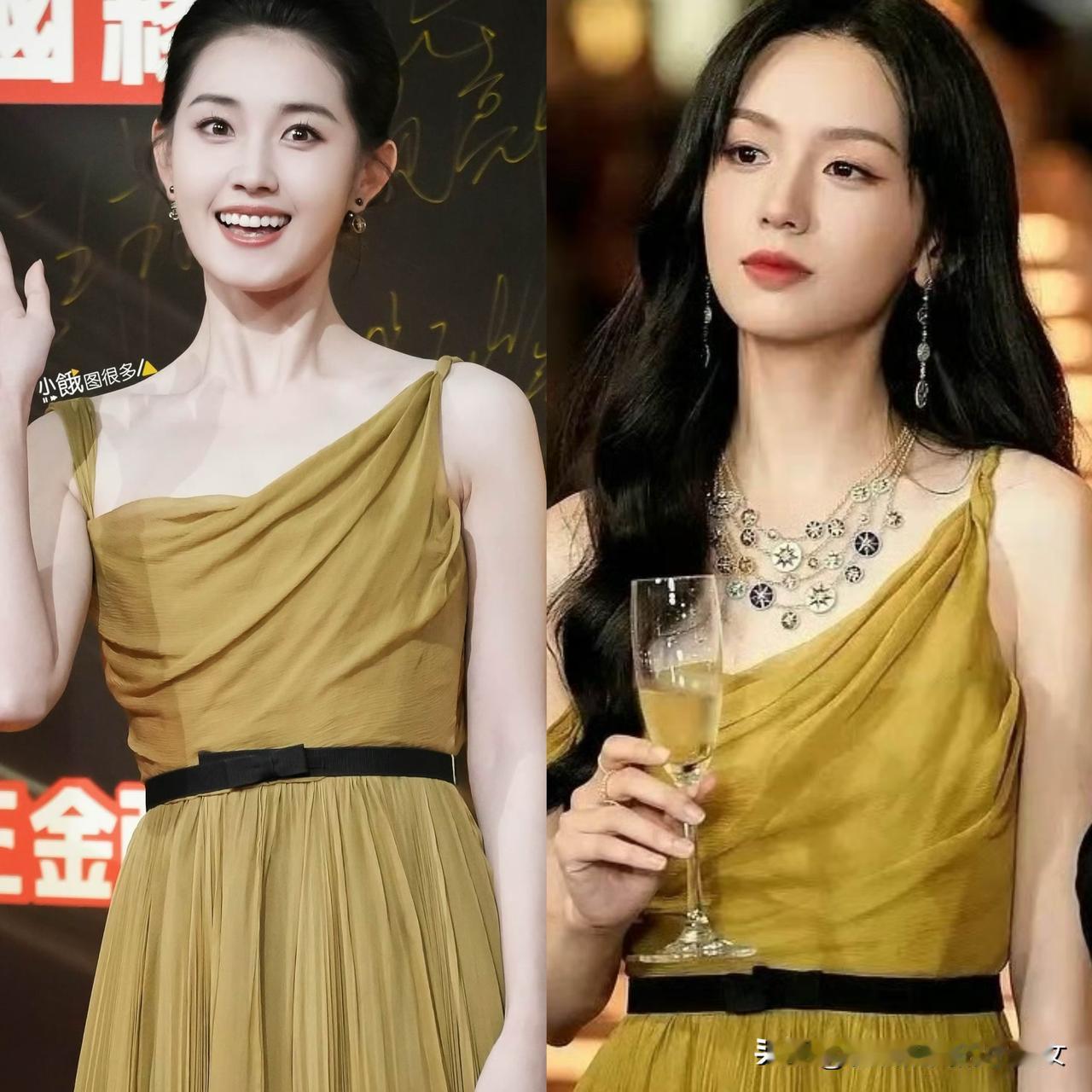 郭宇欣撞衫周也，穿同一件衣服气质天差地别，短剧演员也能甩“神颜”几条街！昨晚，