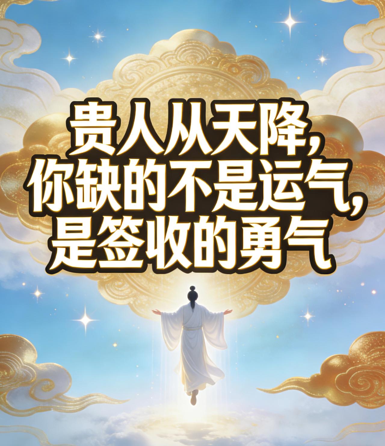 贵人从天降，你缺的不是运气，是签收的勇气。人生从不缺机遇，也不缺贵人，缺的是