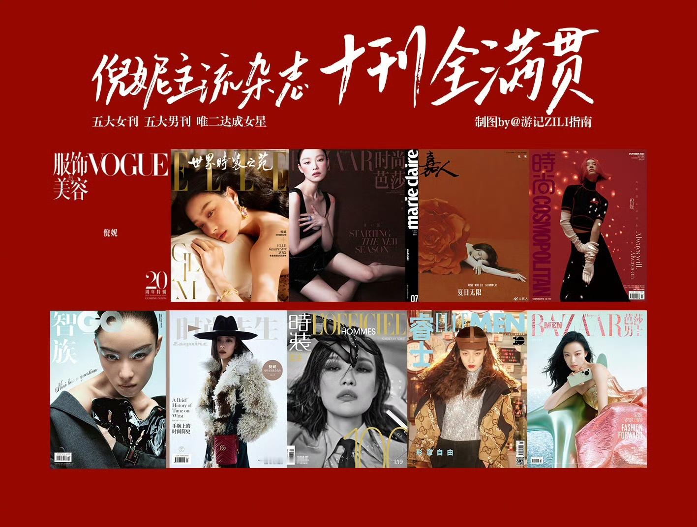 恭喜解锁倪妮主流十四刊大满贯！从荧幕到杂志封面，13年深耕，她用实力说话，镜头
