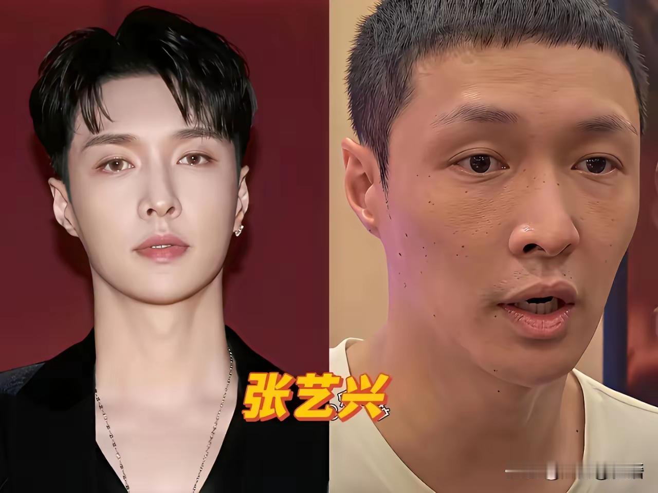 男明星带妆和素颜的同框对比，有些对比反差巨大。有些男明星的五官底子很好，素颜依然