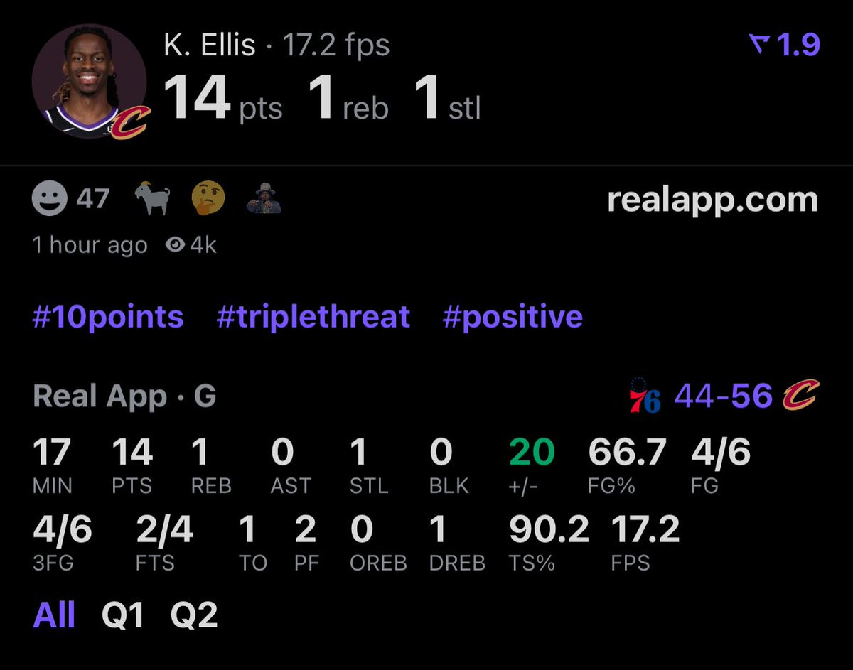 爱酱半场14分6中4的三分正负值+20！！！