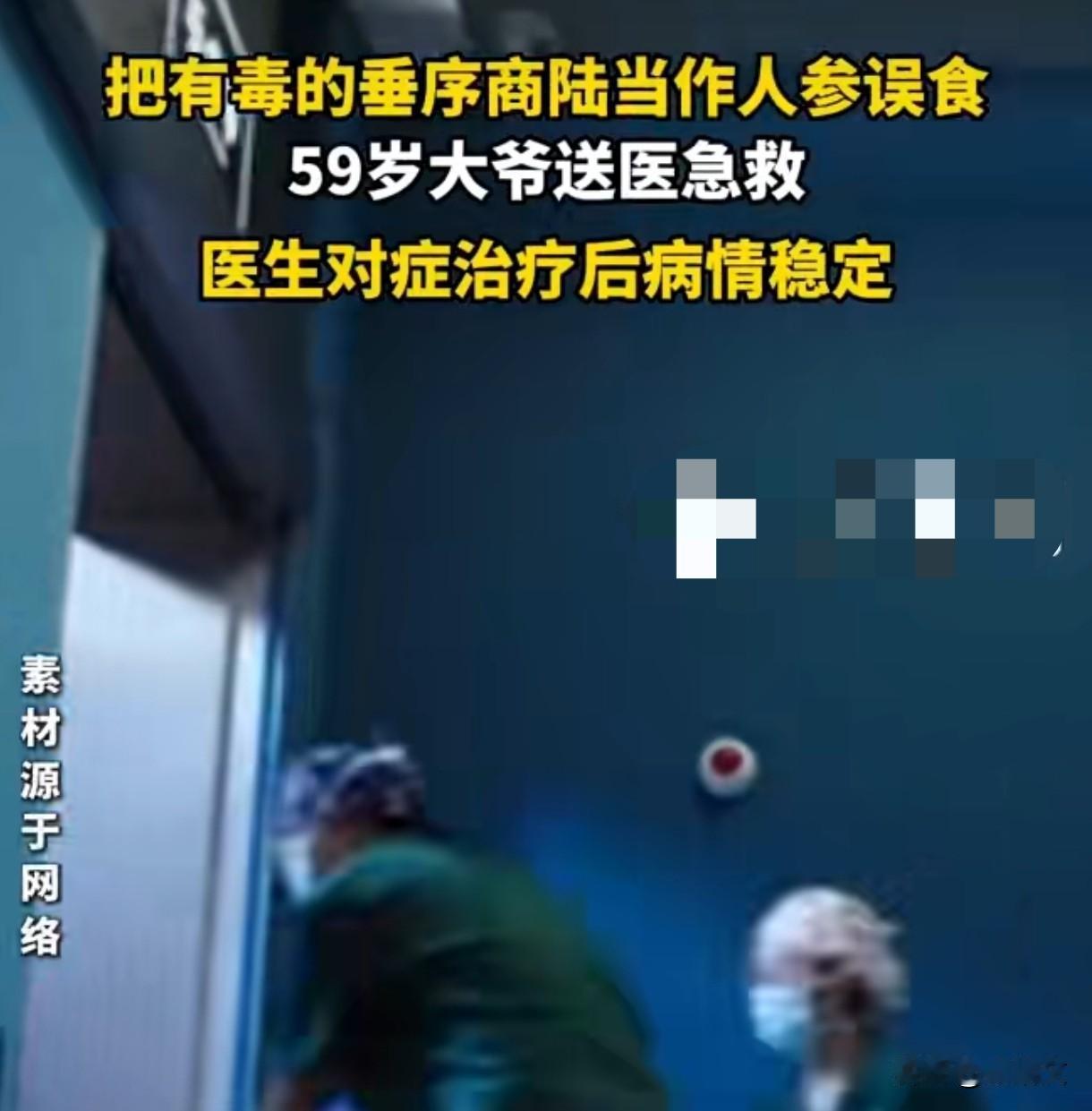 把毒草当人参生吃！59岁大爷险丧命，这“食补”真是要命这事儿看得人后背发凉