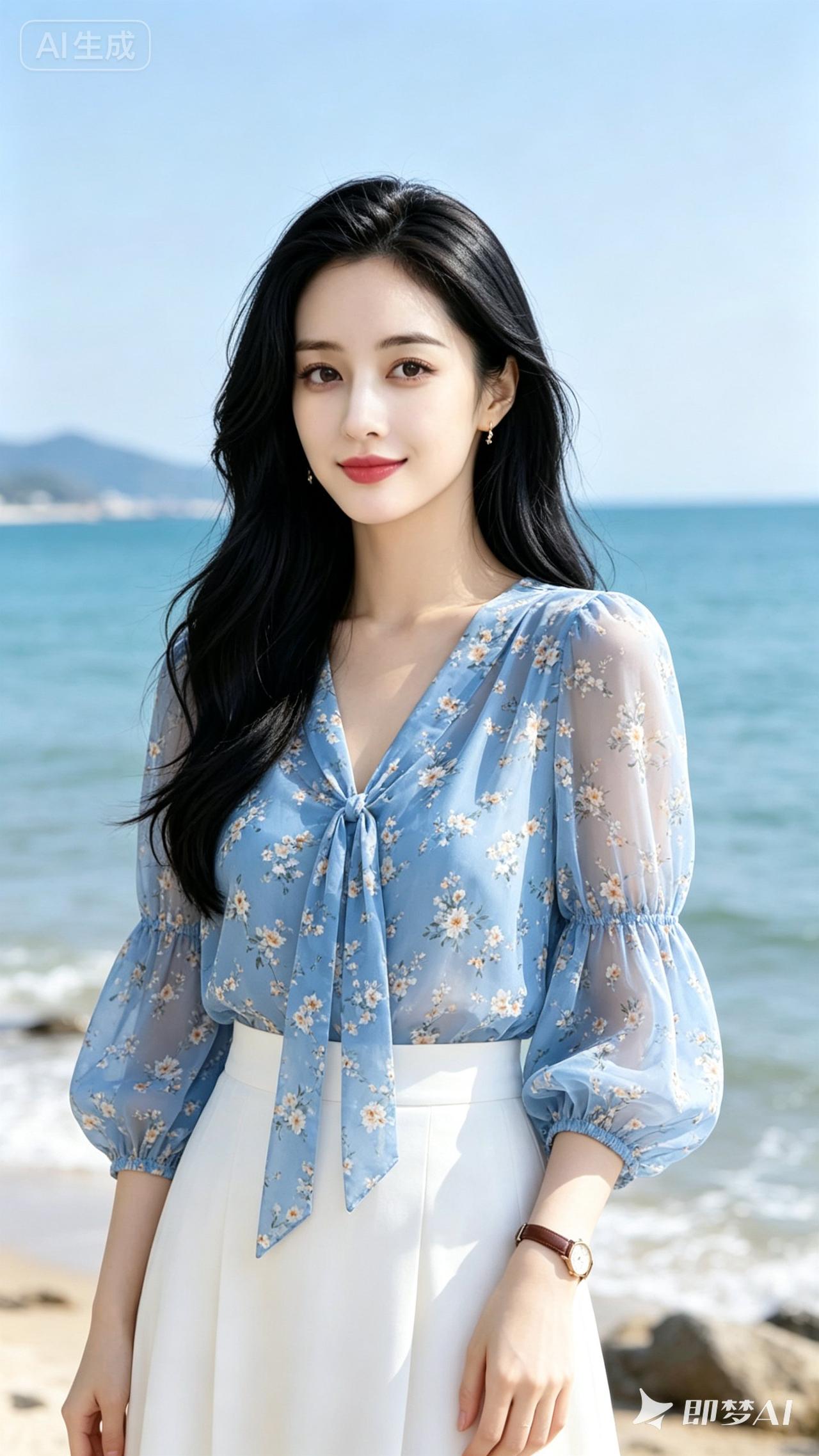 碧海潮生处，美人倚风立。