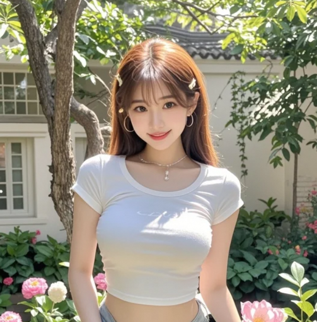 花开正艳，她的笑容更动人