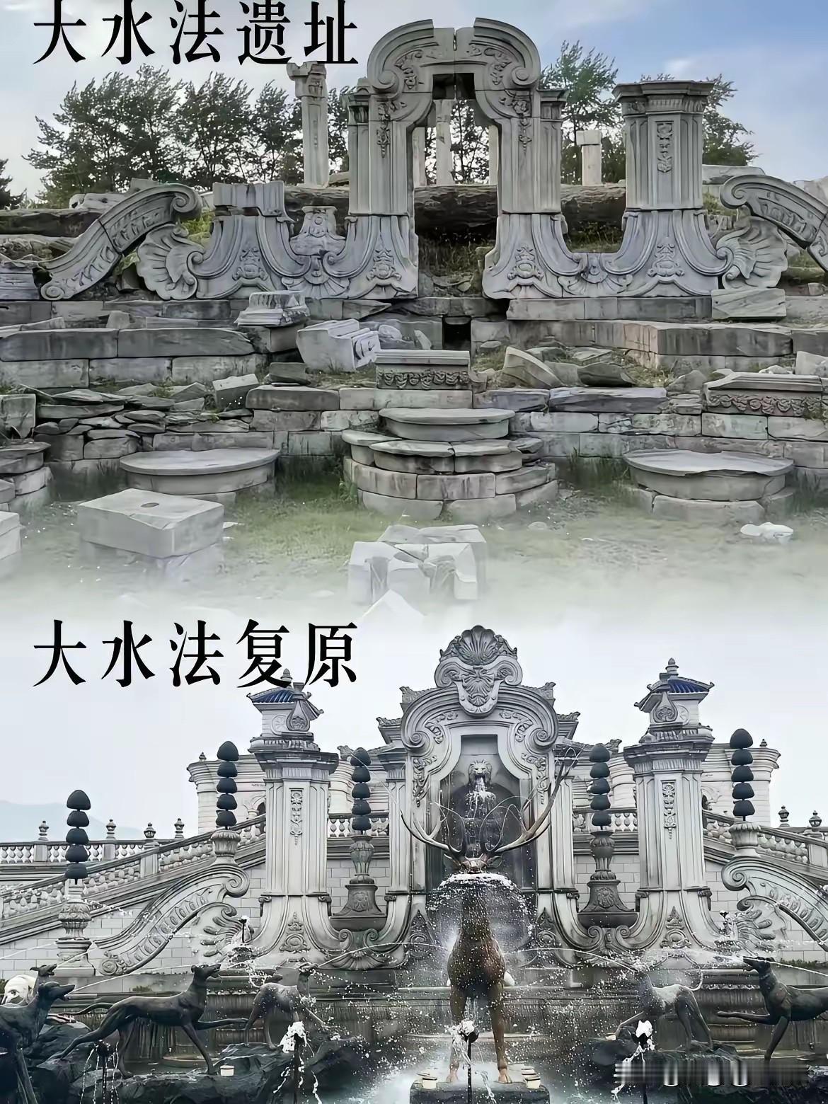 圆明园大水法复原图，管中窥豹，可见当时圆明园是何等辉煌壮丽！