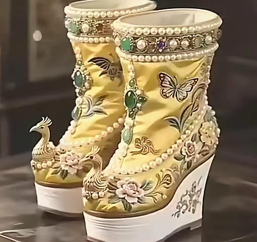 大清灭亡的原因都归结于慈禧太奢侈。看到了这双鞋，才真正的知道是真的。这双据说在当