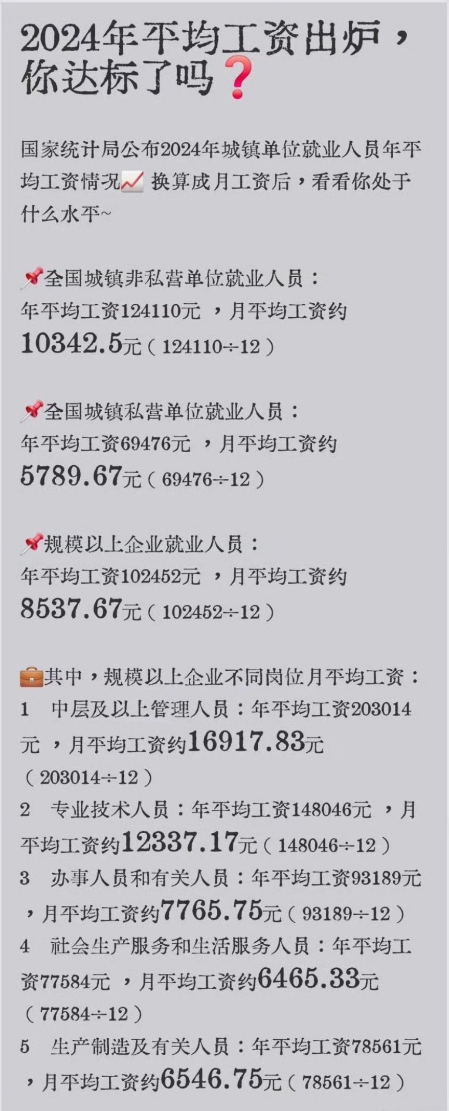 2024年平均工资出炉工资低的人被被动平均，可以把差额补上不[笑着哭]​​
