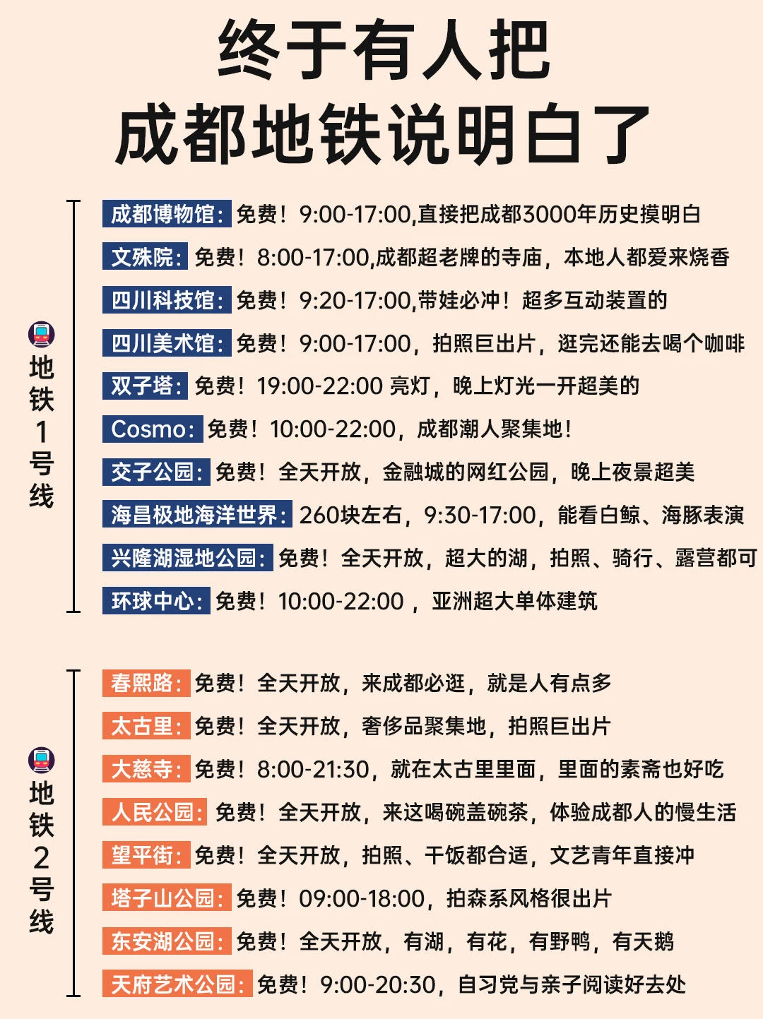 保姆级攻略👍终于有人把成都地铁说明白啦