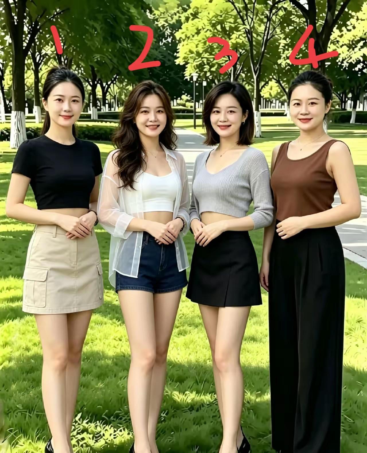 成熟女人为什么更受欢迎1-4号美女，各有千秋，各具特色，如果彩礼都是18万，你会