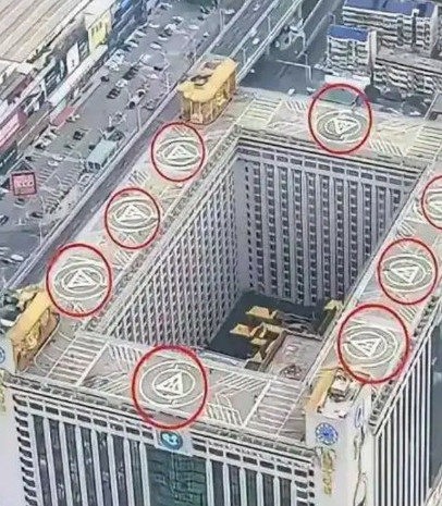 楼顶上的这些圈圈是做啥用的