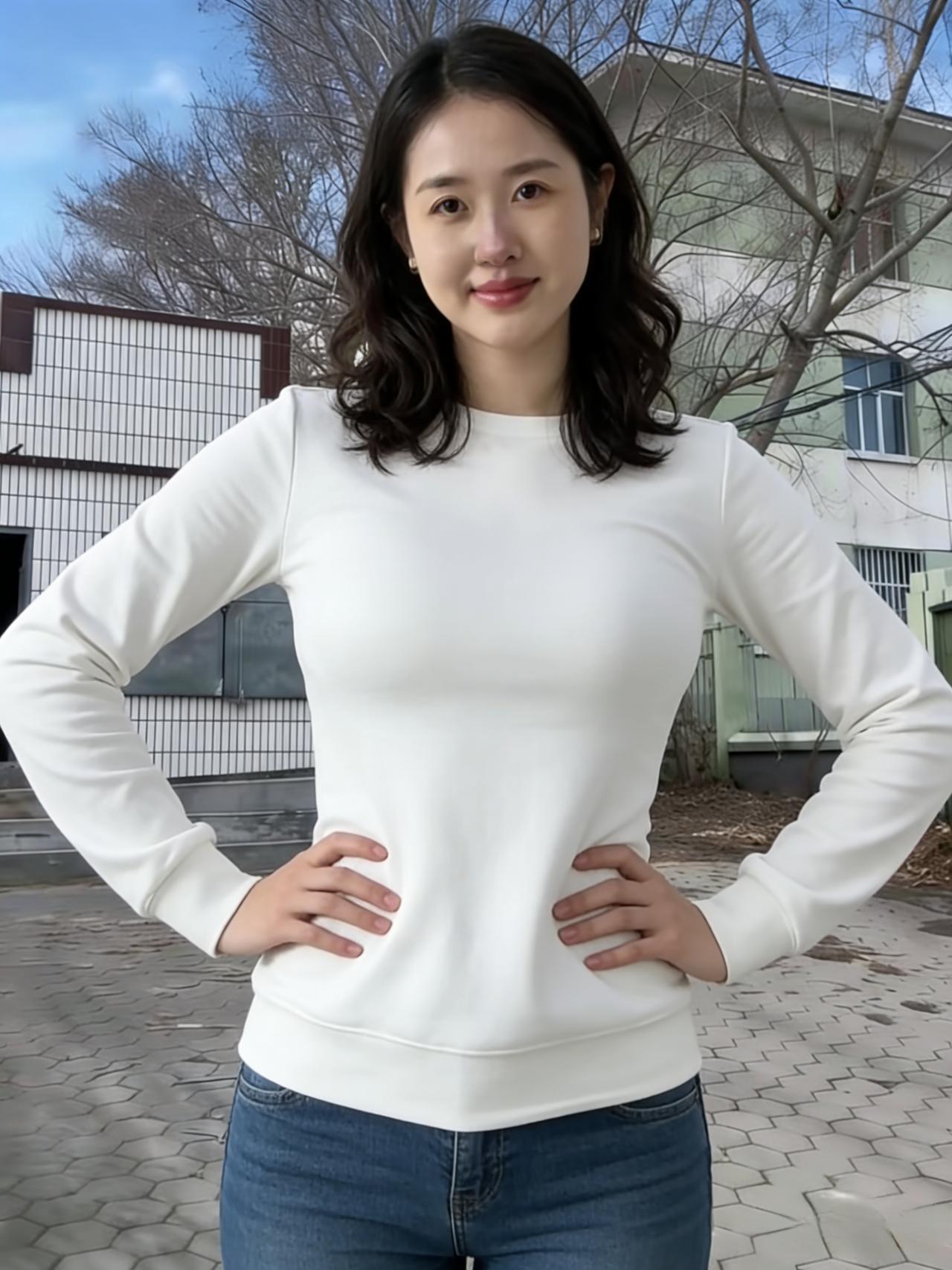 冬日的风掠过枝头白衫撑住了季节的晴朗手抵着腰的弧度不放眼中藏着不慌不忙的坦