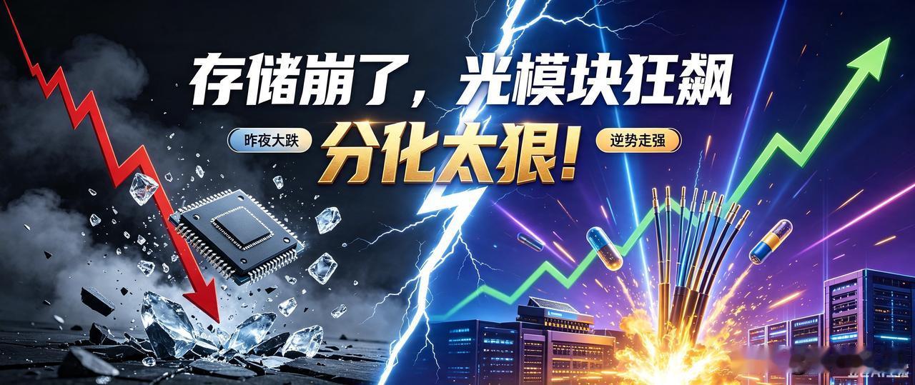 昨夜存储崩了，光模块却在狂飙？分化太狠了！你有没有这种感觉？明明都是科技股