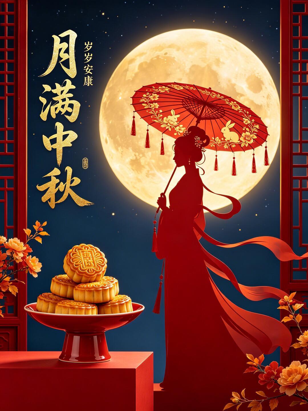 2026中秋佳节祝福图片海报壁纸拿图吱一声噢～中秋节中秋快乐