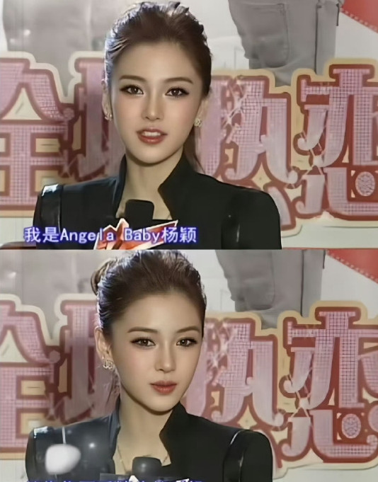 早期的Angelababy，面容精致如洋娃娃，清新甜美，灵动的气质令人眼前一亮。