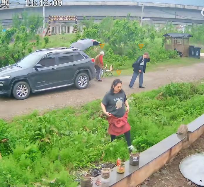 两老仙女的行为真让人不齿。她们开着车停在一家人的门口，直接跨过低矮的院墙，本以为