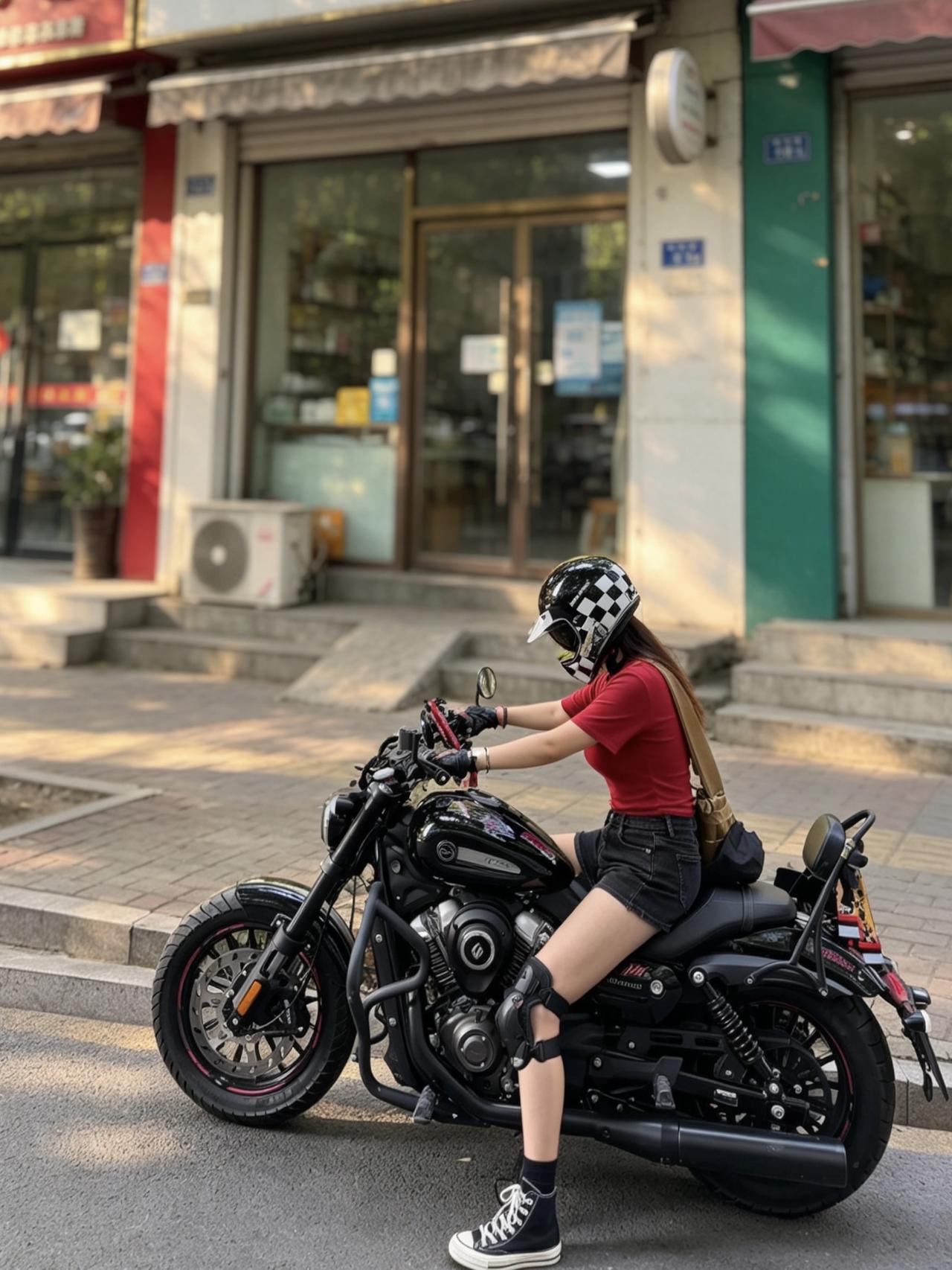 重机与甜妹双倍冲击力？别人逛街买包我逛街骑巡航【来自懂车帝车友圈】