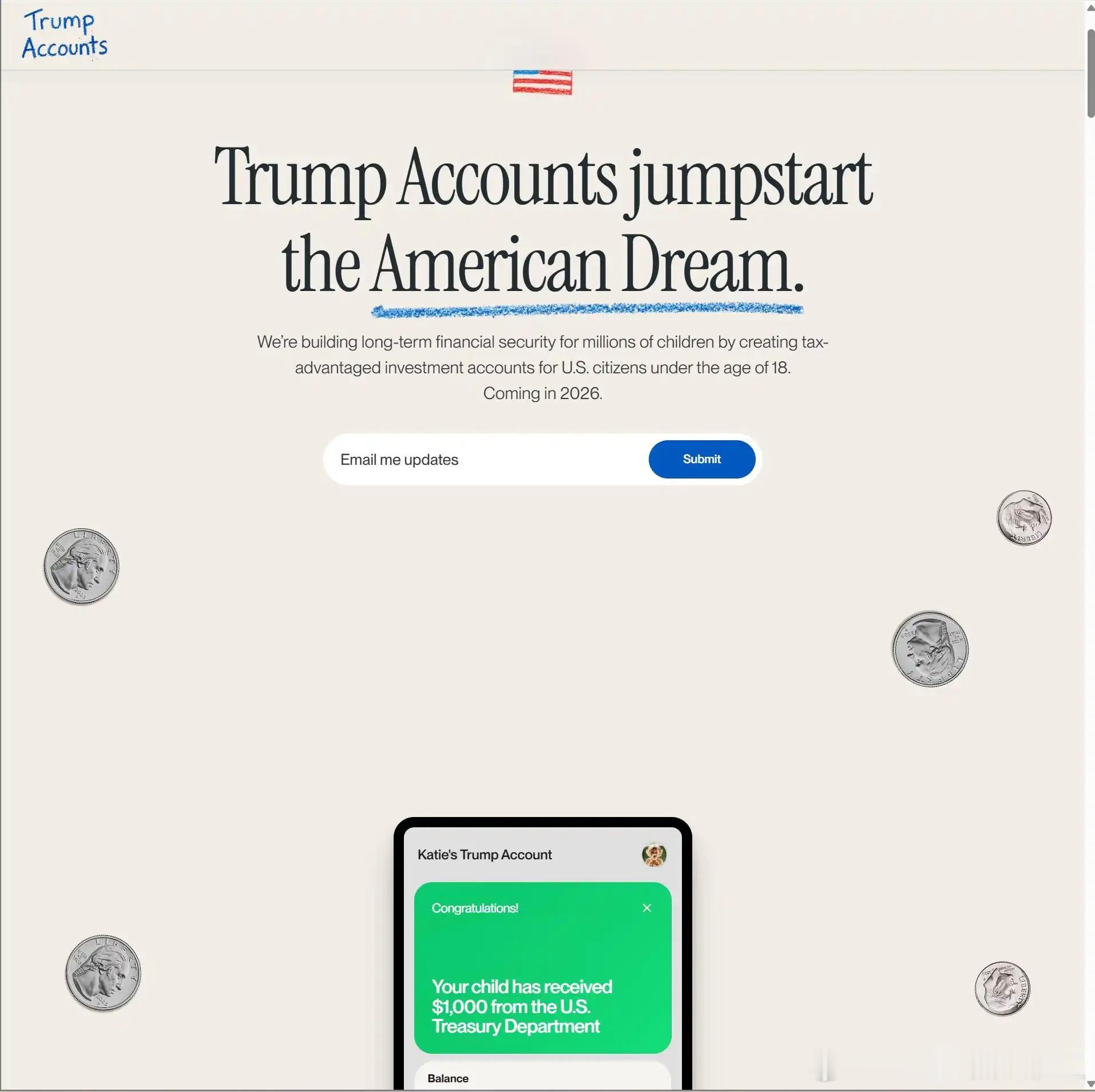 给25-28出生的小孩每年一千刀，但这个钱得放进特朗普的口袋，炒到2086年会有
