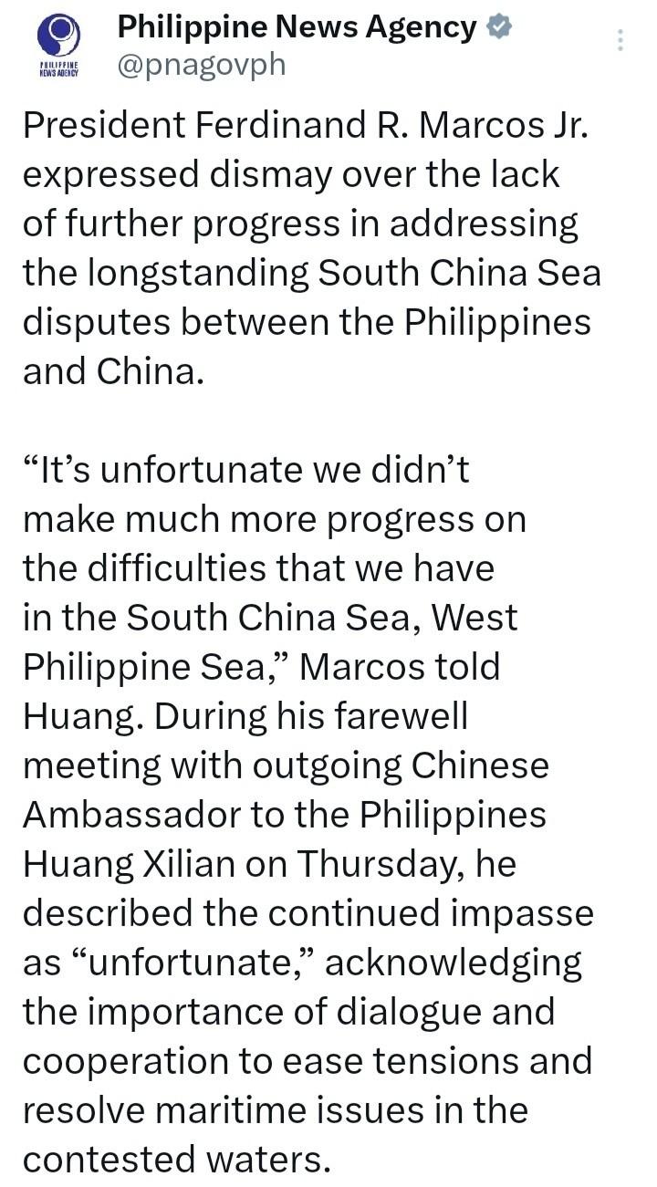 送别中方大使时，马科斯突然要求给北京带个话，现场各国记者全都懵了据菲媒报道，