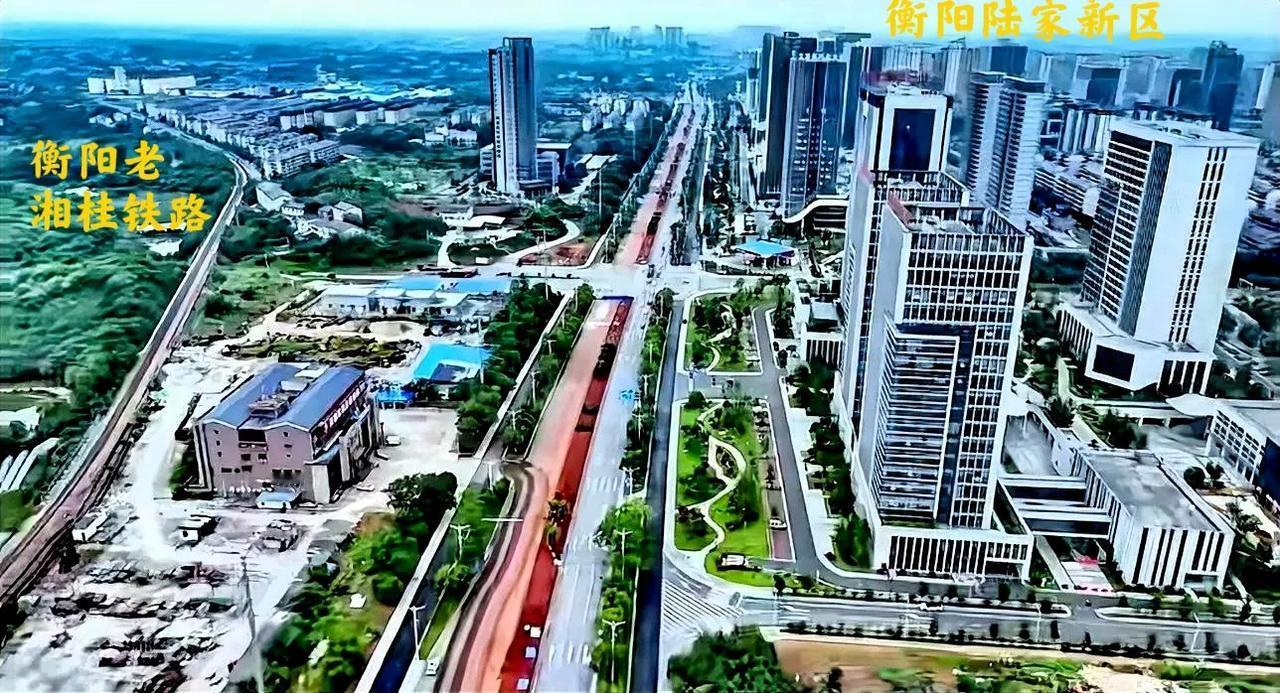 看看衡阳新区图片和老湘桂铁路实景，左边呢就是衡阳老湘桂铁路，已经好多年没有通客运