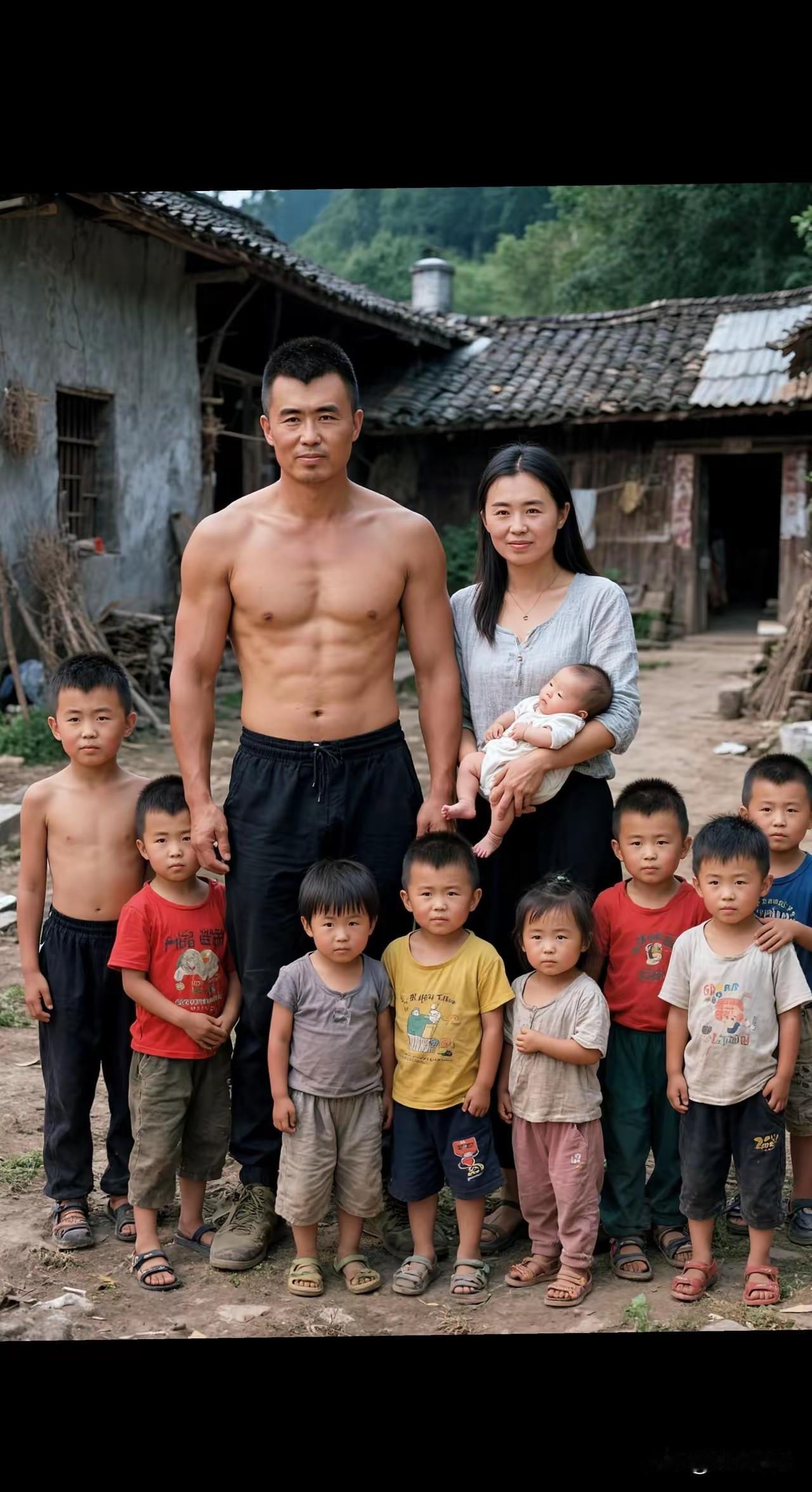 妈耶，惊呆了，这是生了一个足球队啊！咋养得起哦，要是没得几百万存款，家里6个儿子