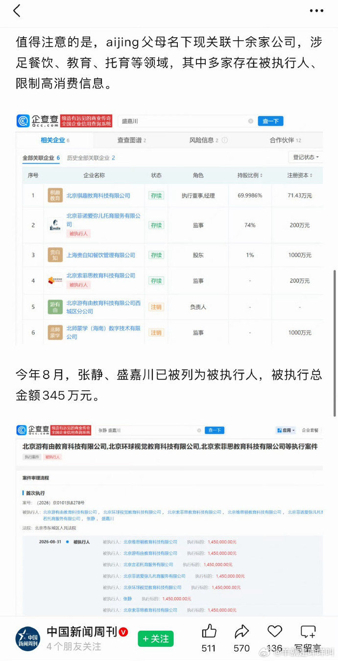 盛艾敬父母被官媒报道了😳​​​