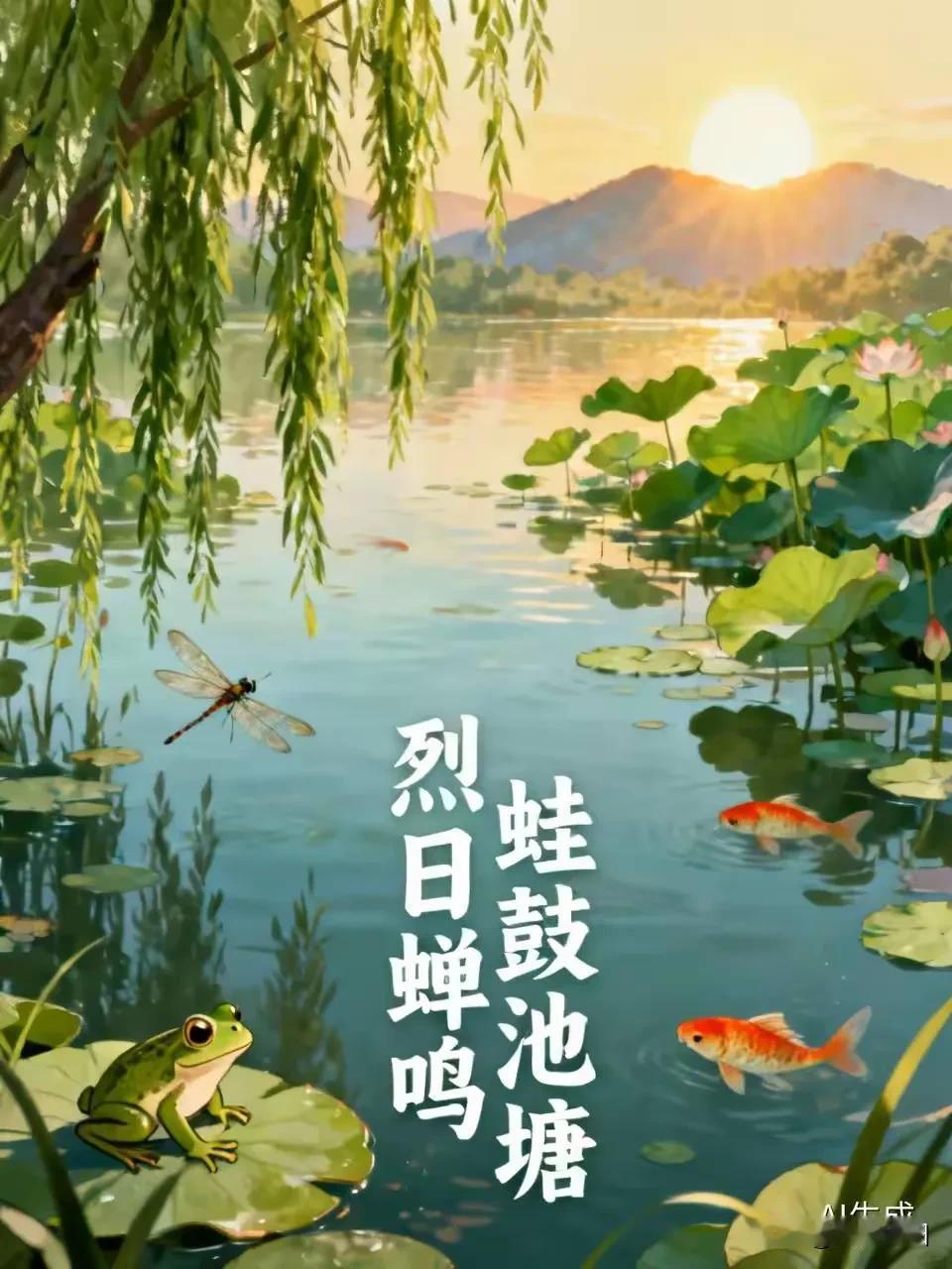 《浣溪沙·迎秋遣怀》暑气徐消夏影残，清风悄至报秋还。烦忧一洗意悠然。